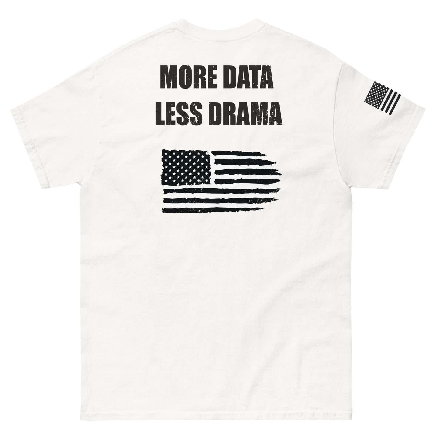 More Data Less Drama Flag Sleeve Men's classic tee