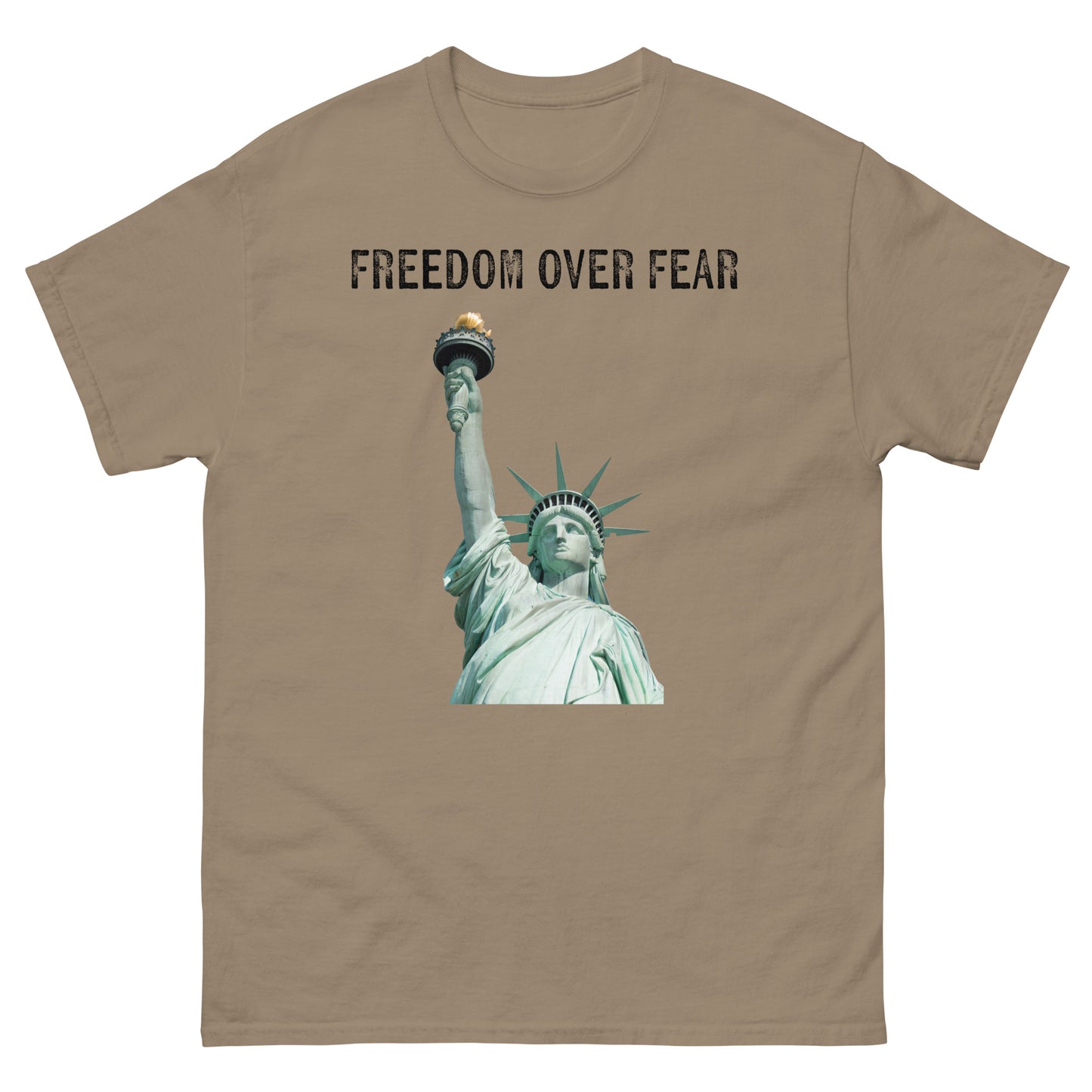 Freedom Over Fear Statue of Liberty w back Unisex classic tee