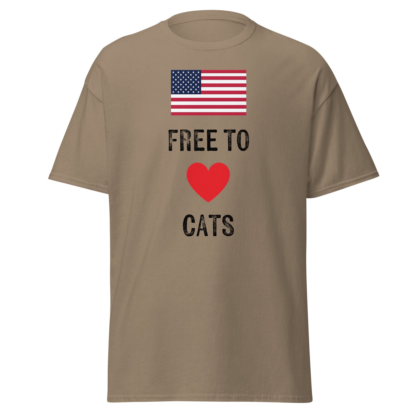 Free to Love Cats US Flag Unisex classic tee