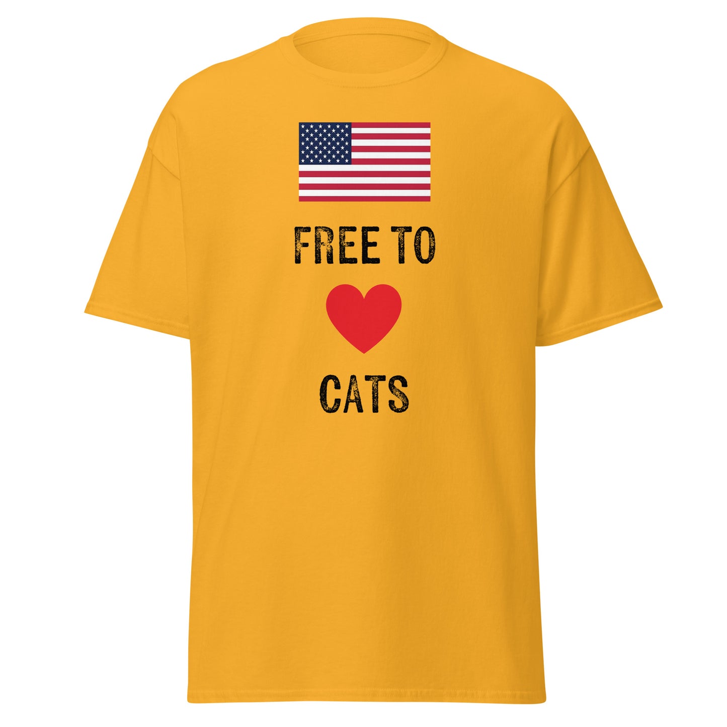 Free to Love Cats US Flag Unisex classic tee