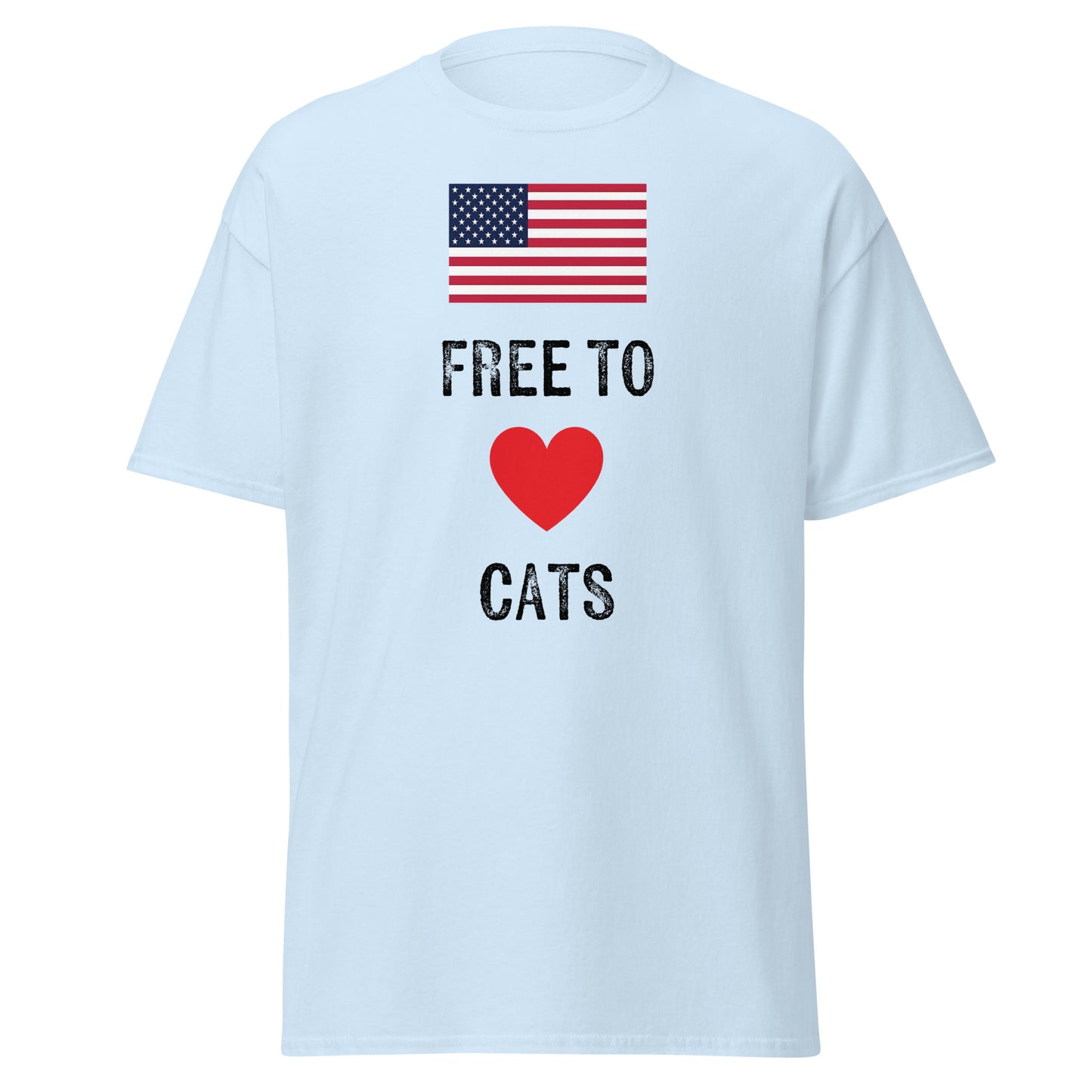 Free to Love Cats US Flag Unisex classic tee