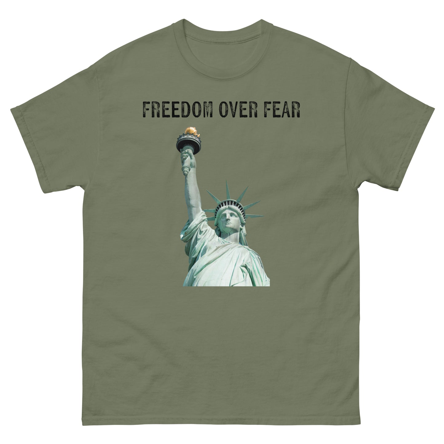 Freedom Over Fear Statue of Liberty w back Unisex classic tee