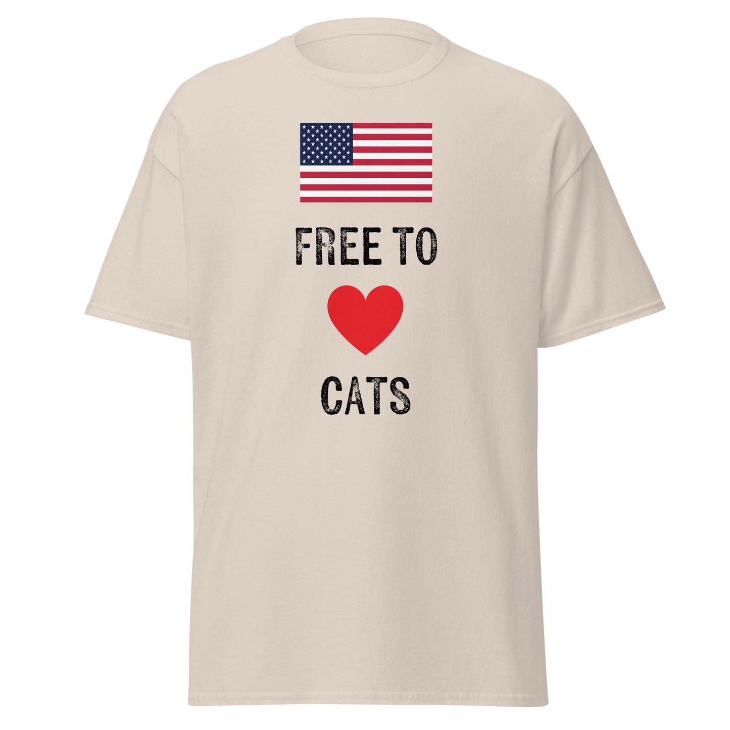 Free to Love Cats US Flag Unisex classic tee