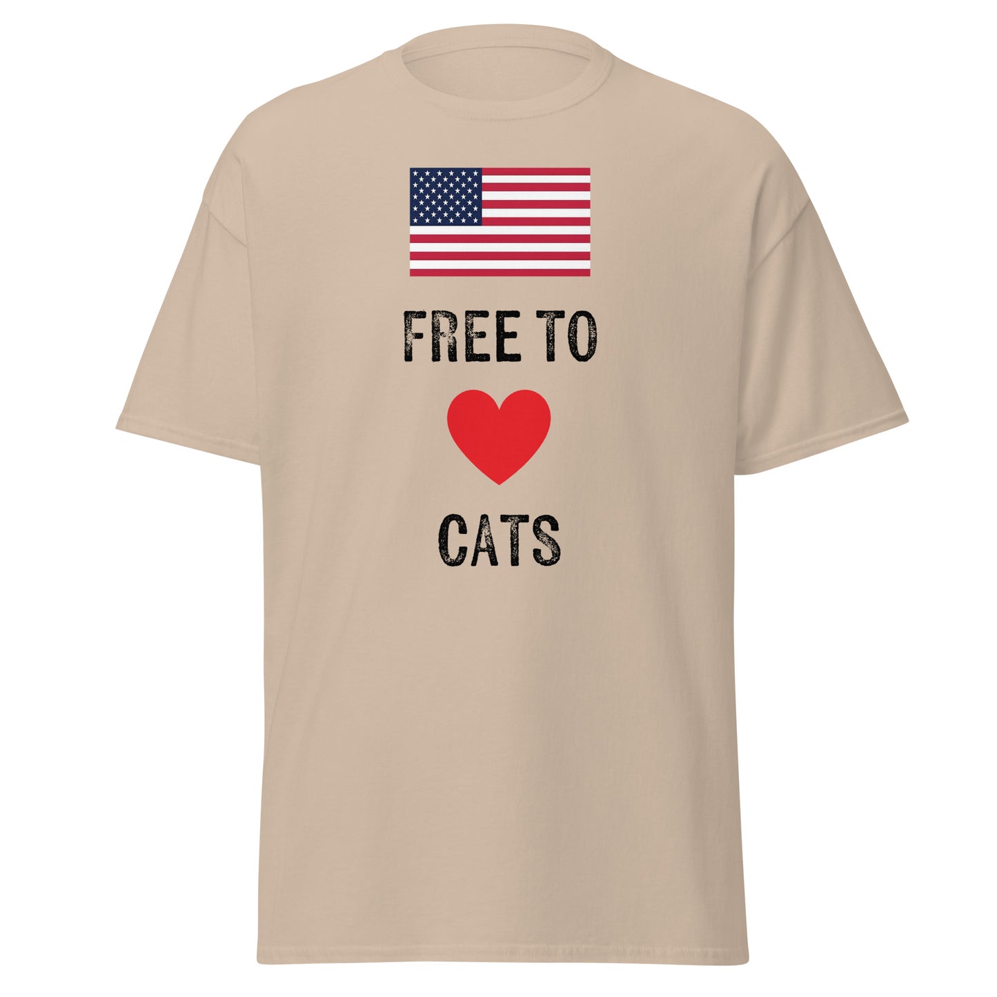 Free to Love Cats US Flag Unisex classic tee