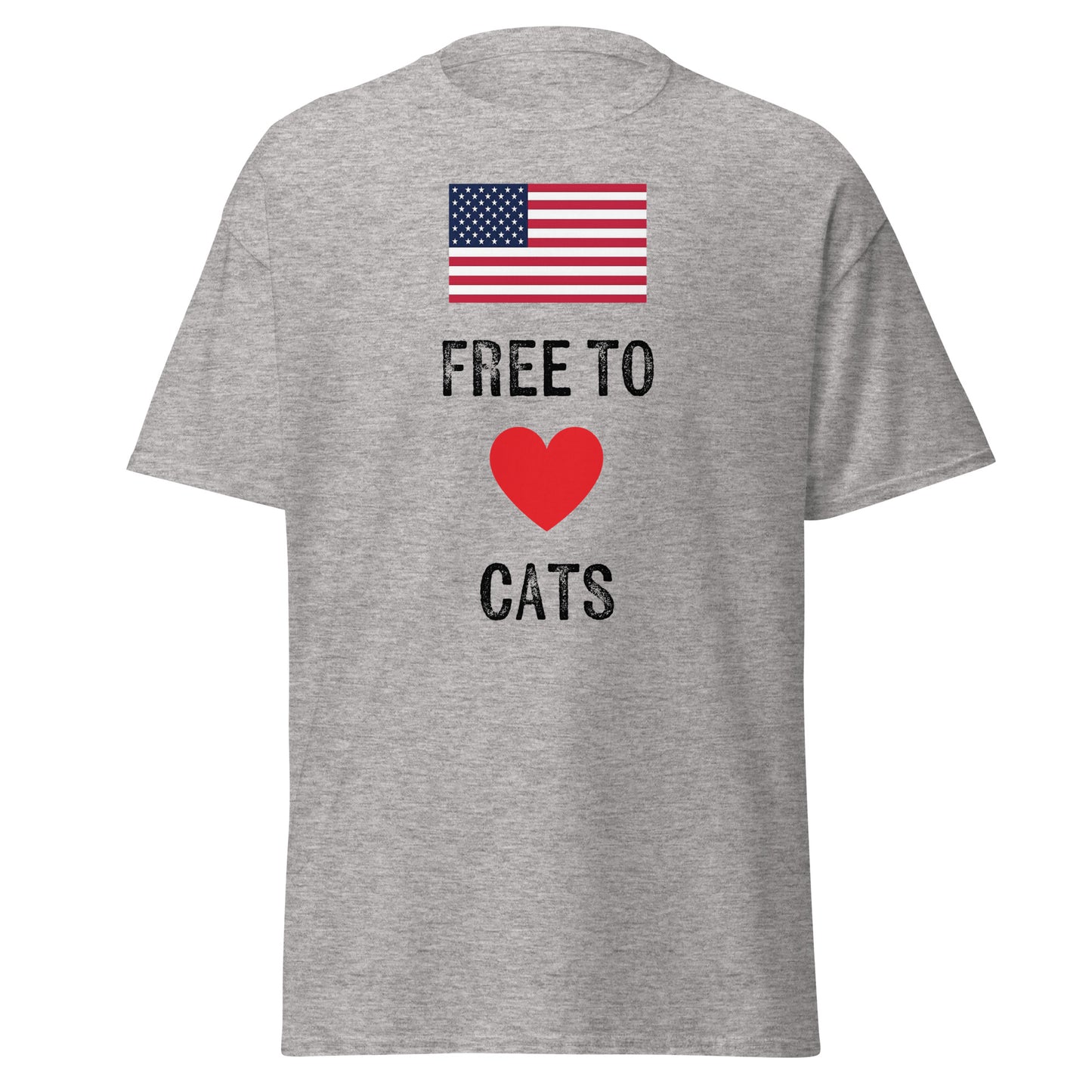 Free to Love Cats US Flag Unisex classic tee