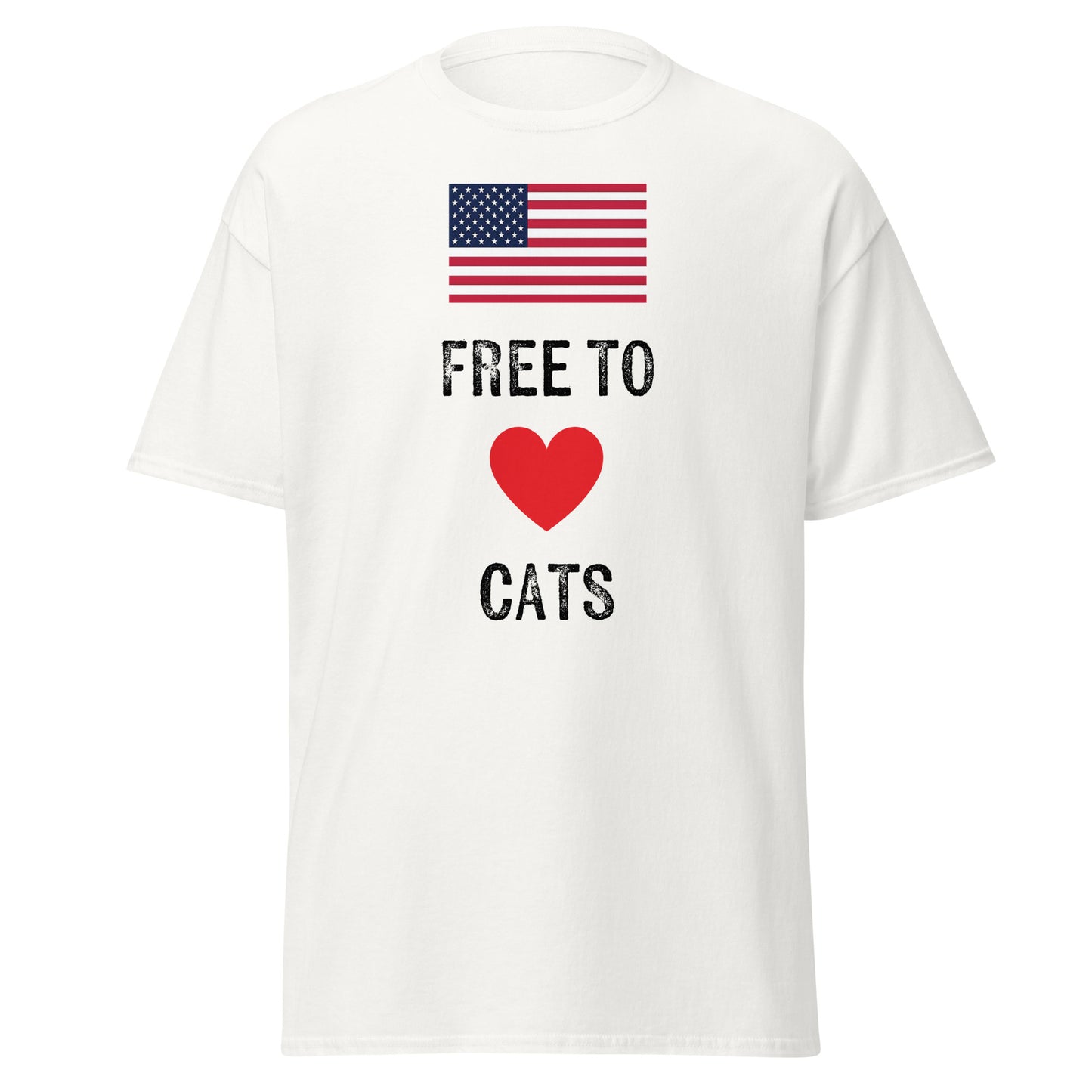 Free to Love Cats US Flag Unisex classic tee