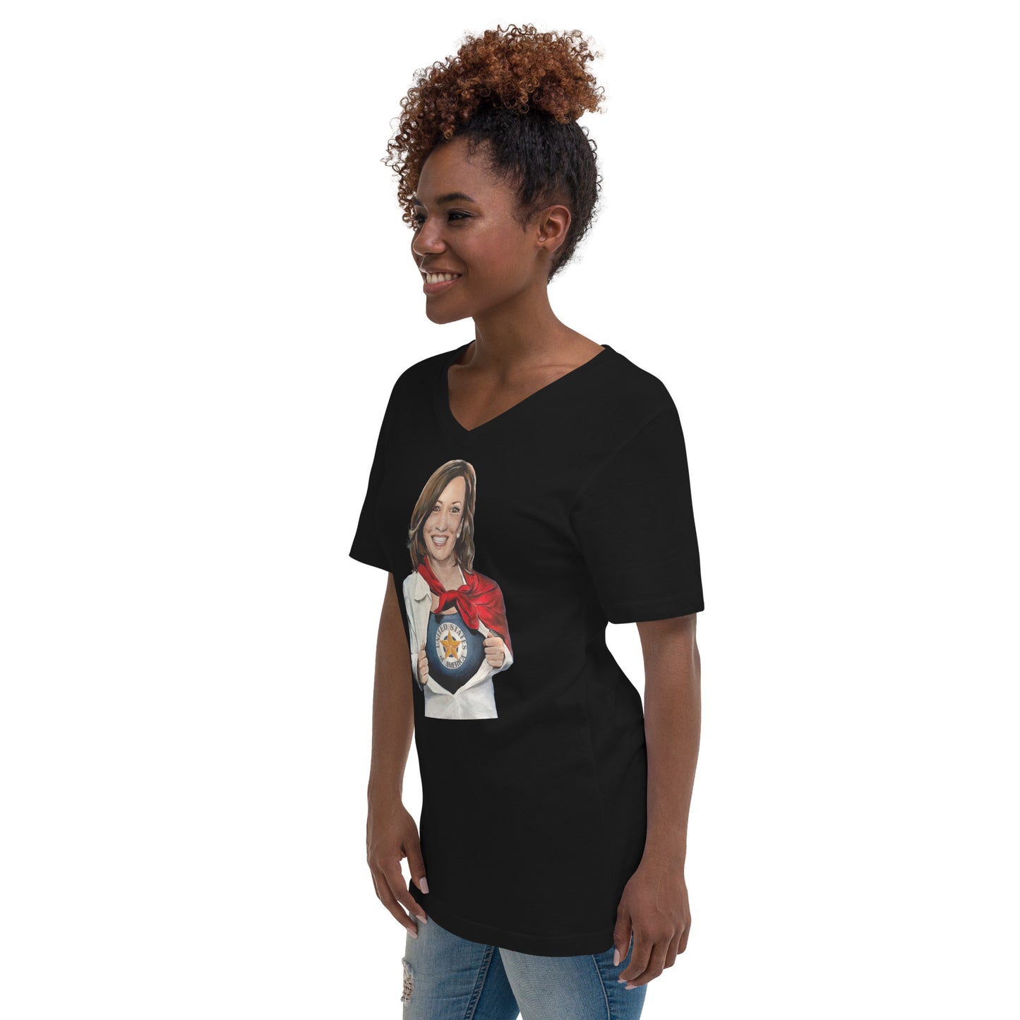 Kamala Harris USA Unisex Short Sleeve V-Neck T-Shirt