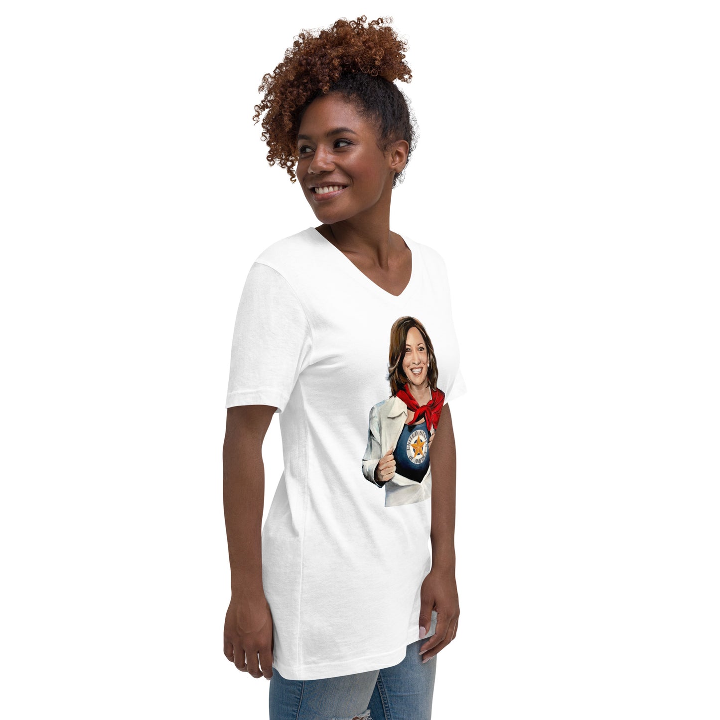 Kamala Harris USA Unisex Short Sleeve V-Neck T-Shirt